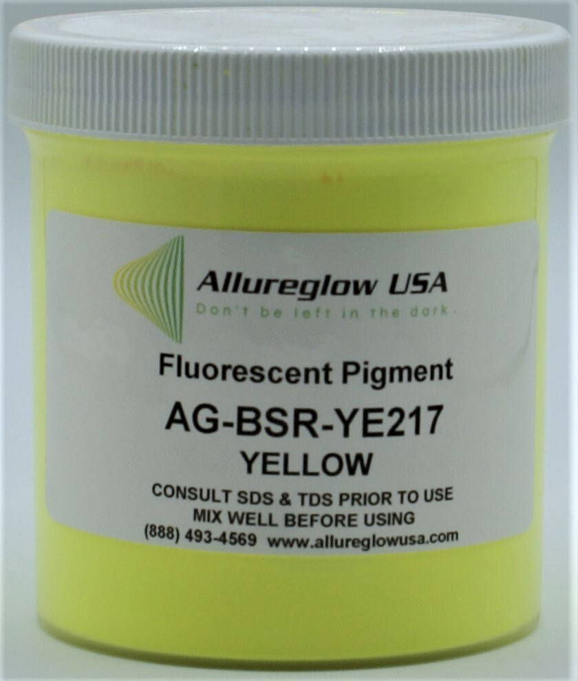 AG-BSR-YE217-50 YELLOW FLUORESCENT or BLACKLIGHT PIGMENTS - 50 GRAMS