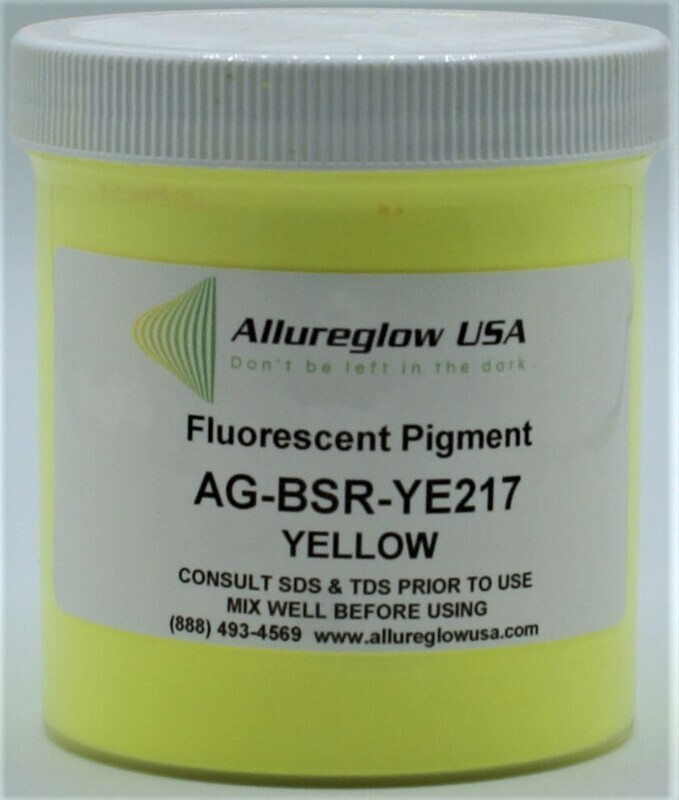 AG-BSR-YE217-50   YELLOW FLUORESCENT or BLACKLIGHT PIGMENTS - 50 GRAMS