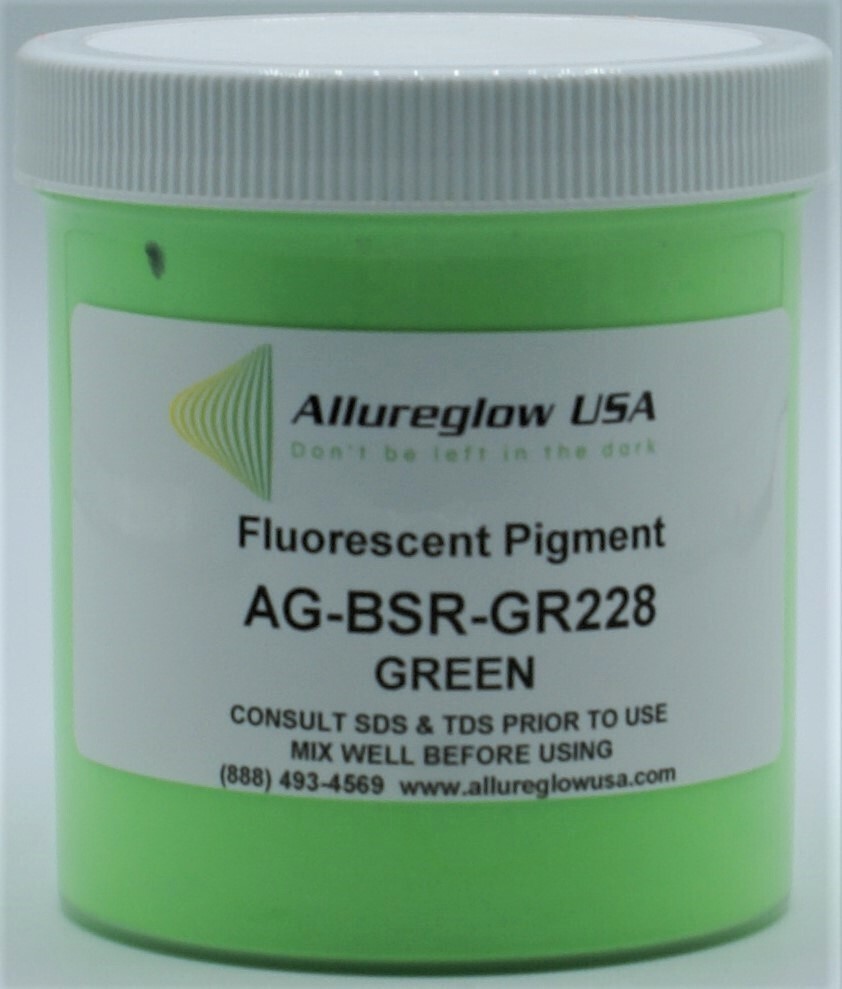 AG-BSR-GR228 GREEN FLUORESCENT or BLACKLIGHT PIGMENTS - 1 KG