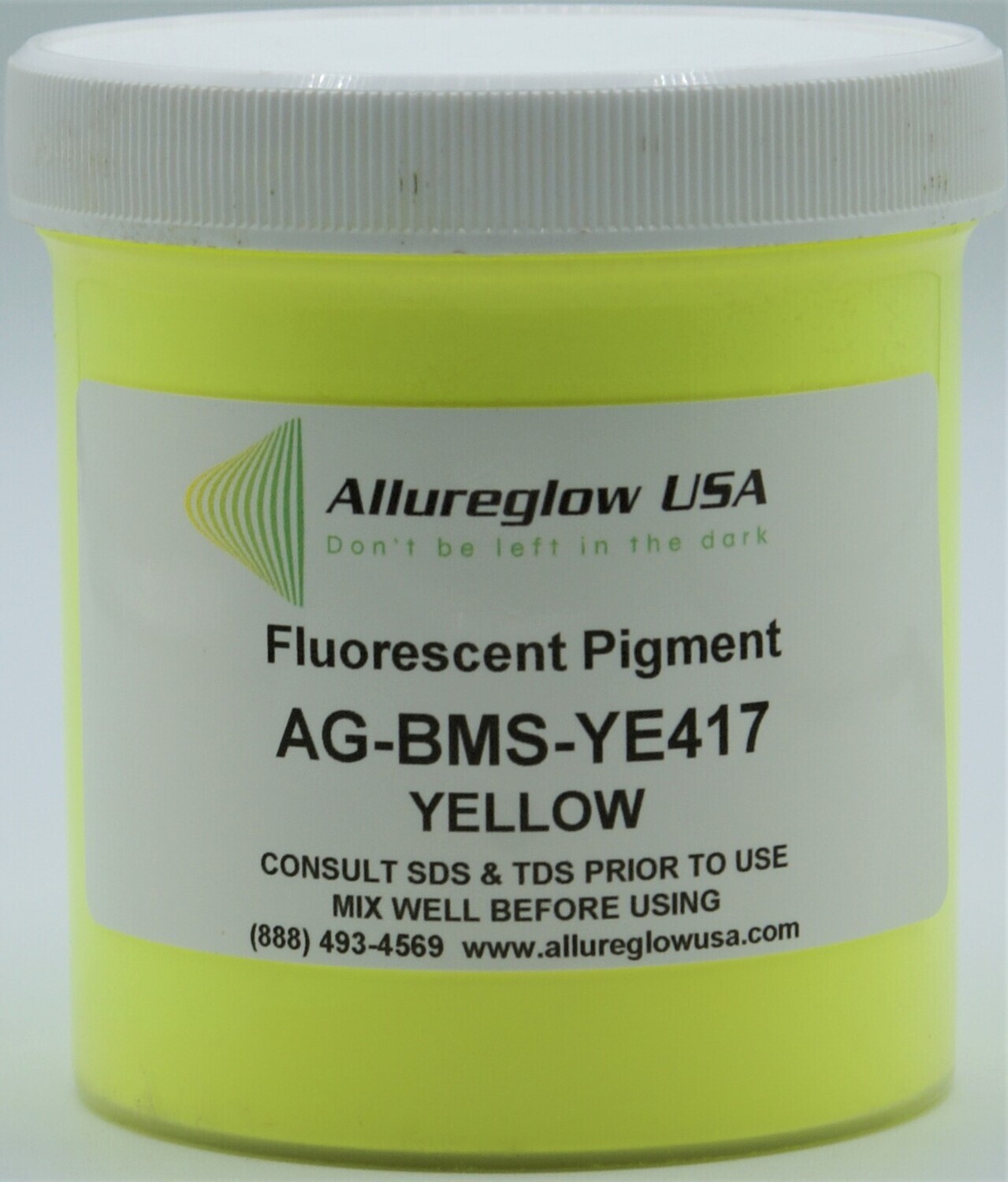 AG-BMS-YE417-50   YELLOW FLUORESCENT or BLACKLIGHT PIGMENTS - 50 GRAMS