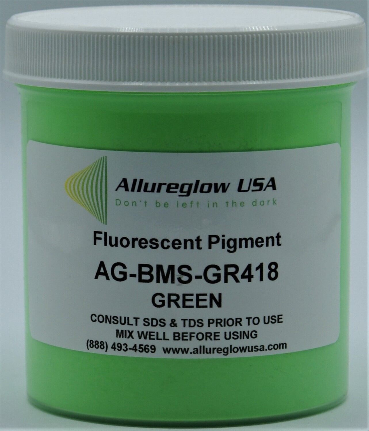 AG-BMS-GR418-50   GREEN FLUORESCENT or BLACKLIGHT PIGMENTS 50 GRAMS