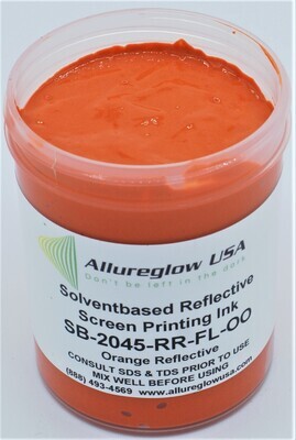 SB-2045-RR-FL-OO-GL   SOLVENT BASED ORANGE REFLECTIVE SCREEN PRINTING INK -  GALLON