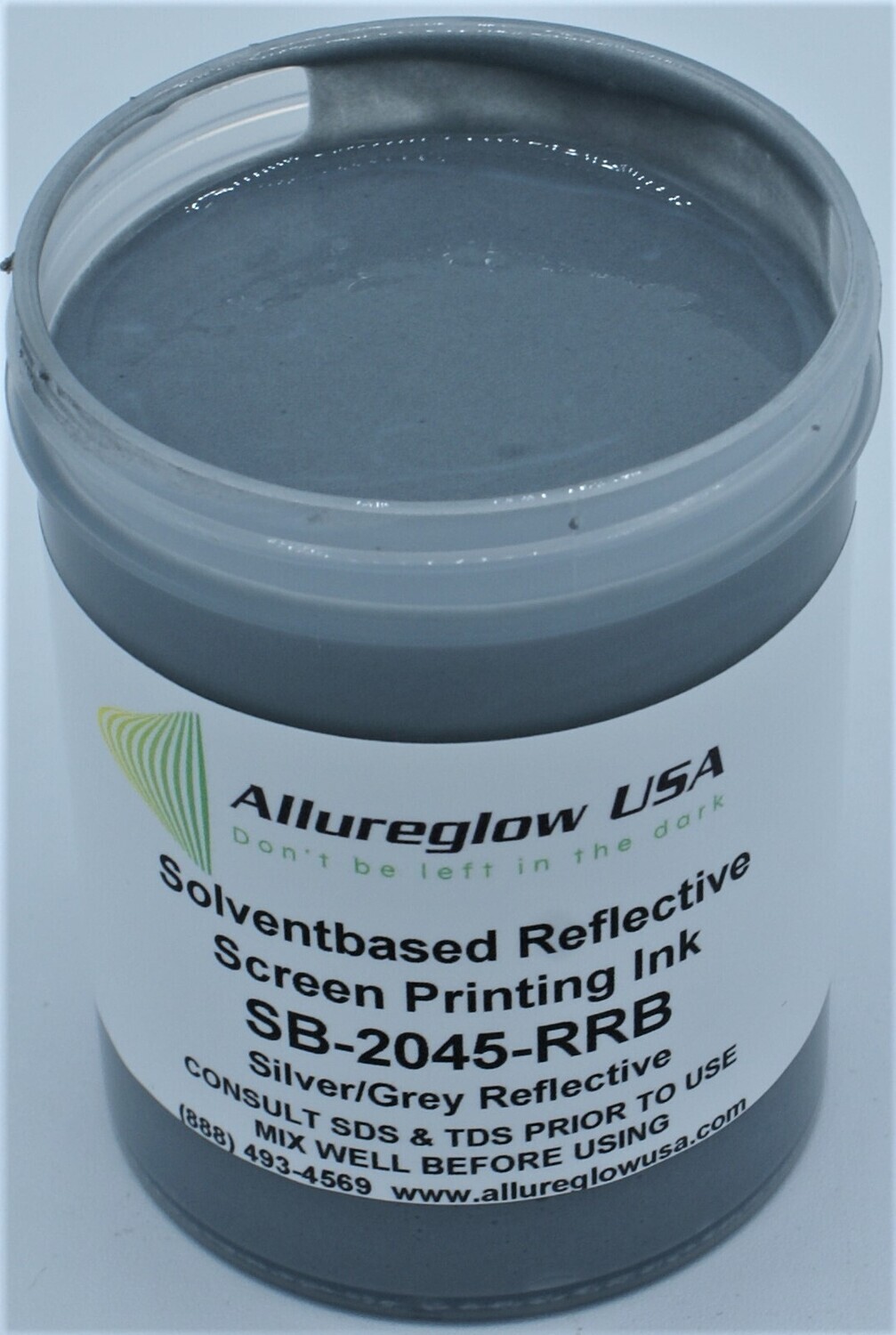 SB-2045-RRB-GL   SOLVENT BASED SILVER/GREY REFLECTIVE SCREEN PRINTING INK - GALLON