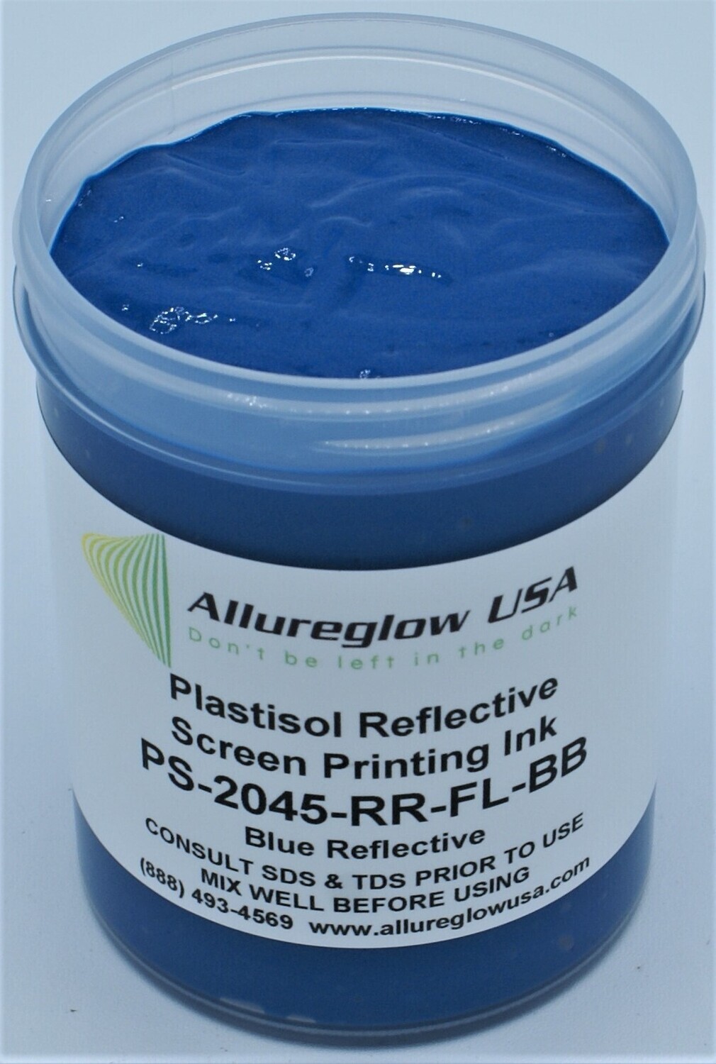 SB-2045-RR-FL-BB-8OZ   SOLVENT BASED BLUE REFLECTIVE SCREEN PRINTING INK -  8OZ