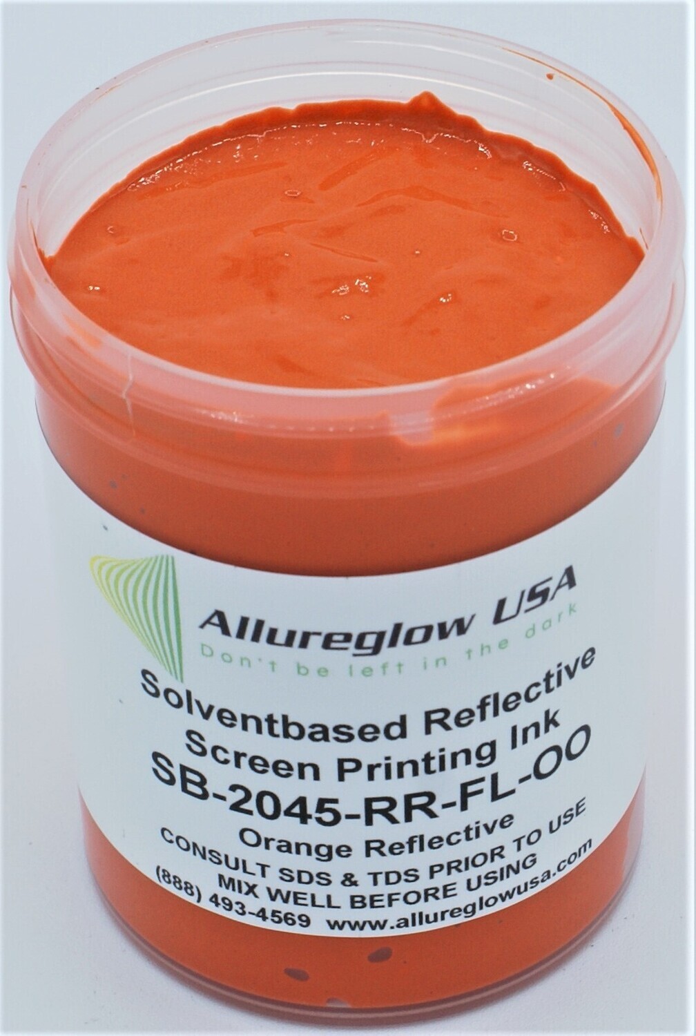 SB-2045-RR-FL-OO-FV SOLVENT BASED ORANGE REFLECTIVE SCREEN PRINTING INK - FIVE GALLON
