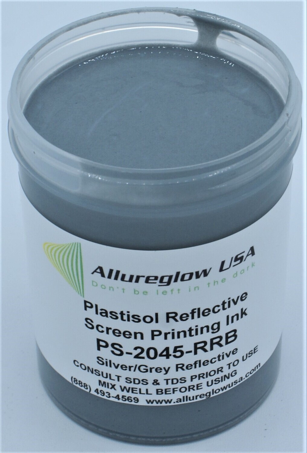 PS-2045-RRB-FV  PLASTISOL SILVER/GRAY REFLECTIVE SCREEN PRINTING INK 5 GALLON