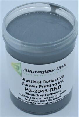 PS-2045-RRB-8OZ  PLASTISOL SILVER/GRAY REFLECTIVE SCREEN PRINTING INK 8OZ