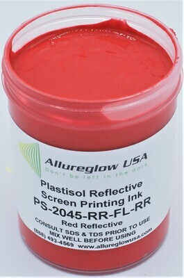PS-2045-RR-FL-RR-QT PLASTISOL FLUORESCENT RED REFLECTIVE INK QUART