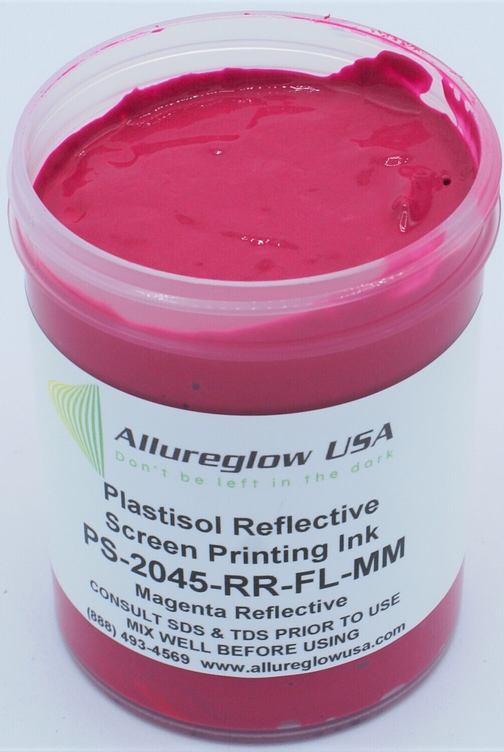 PS-2045-RR-FL-MM-8OZ  PLASTISOL FLUORESCENT MAGENTA REFLECTIVE INK - 8OZ