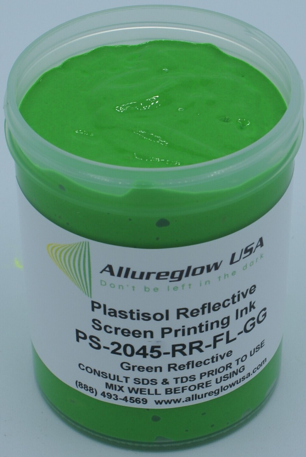 PS-2045-RR-FL-GG-8OZ  PLASTISOL FLUORESCENT GREEN REFLECTIVE INK 8OZ