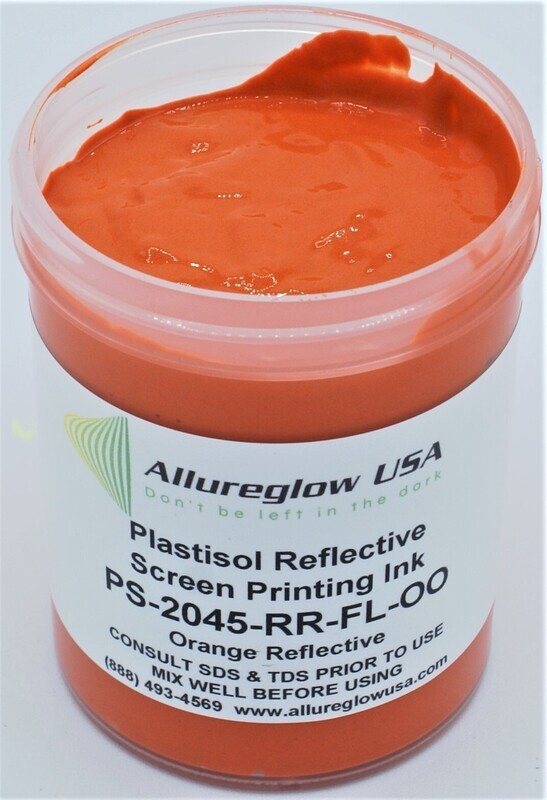 PS-2045-RR-FL-OO-FV  PLASTISOL FLUORESCENT ORANGE REFLECTIVE INK 5 GALLON