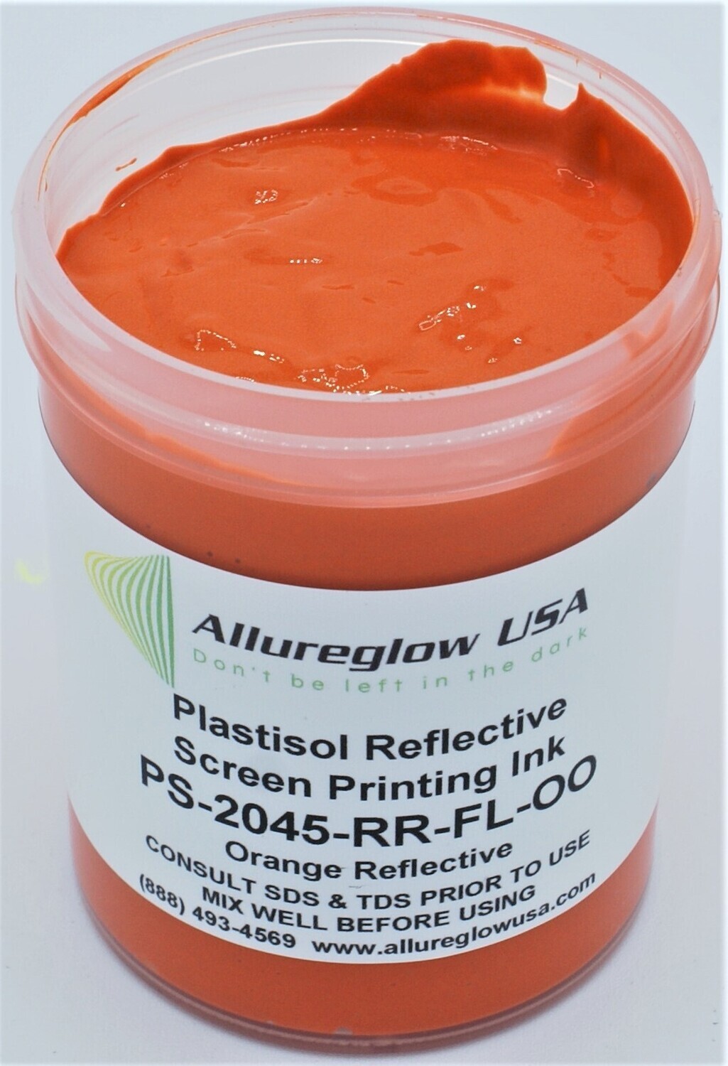 PS-2045-RR-FL-OO-QT PLASTISOL FLUORESCENT ORANGE REFLECTIVE INK QUART