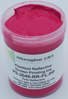 PS-2045-RR-FL-PP-QT PLASTISOL FLUORESCENT PINK REFLECTIVE INK QUART