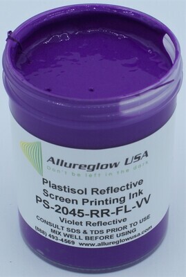 PS-2045-RR-FL-VV-FV PLASTISOL FLUORESCENT VIOLET REFLECTIVE INK 5 GALLON