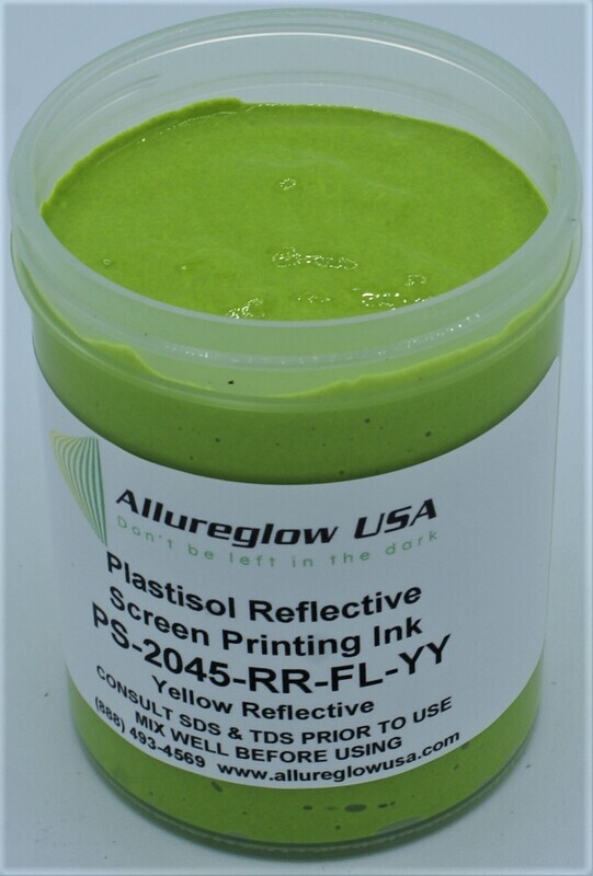 PS-2045-RR-FL-YY-QT  PLASTISOL FLUORESCENT YELLOW REFLECTIVE INK QUART