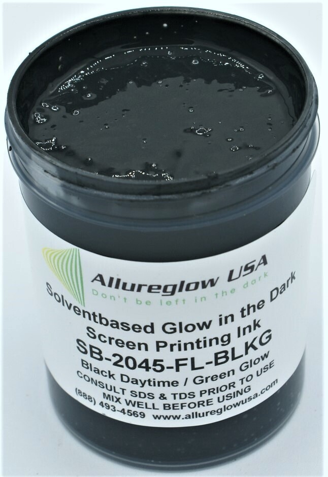 SB-2045-BLK-FV SOLVENT BASED GLOW IN THE DARK SCREEN PRINTING INK BLACK - FIVE GALLON