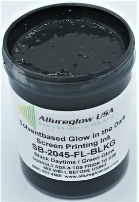 SB-2045-BLK-GL SOLVENT BASED GLOW IN THE DARK SCREEN PRINTING INK BLACK - GALLON