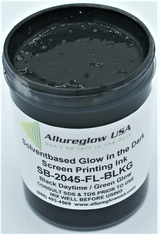 SB-2045-BLK-QT SOLVENT BASED GLOW IN THE DARK SCREEN PRINTING INK BLACK - QUART