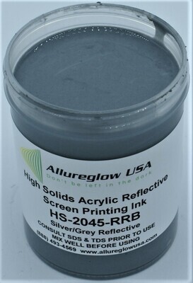 HS-2045-RRB-8OZ  HIGH SOLIDS ACRYLIC SILVER/GREY REFLECTIVE SCREEN PRINTING INK 8OZ