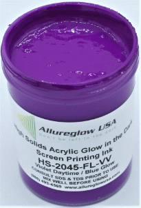 HS-2045-FL-VV-GL   HIGH SOLIDS ACRYLIC VIOLET GLOW IN THE DARK SCREEN PRINTING INK GALLON