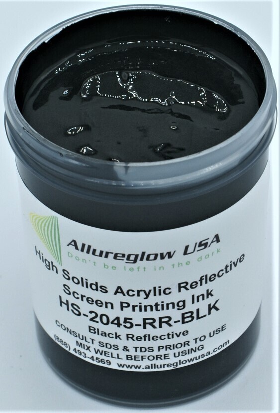 HS-2045-RR-BLK-8OZ HIGH SOLIDS ACRYLIC BLACK REFLECTIVE SCREEN PRINTING INK - 8OZ