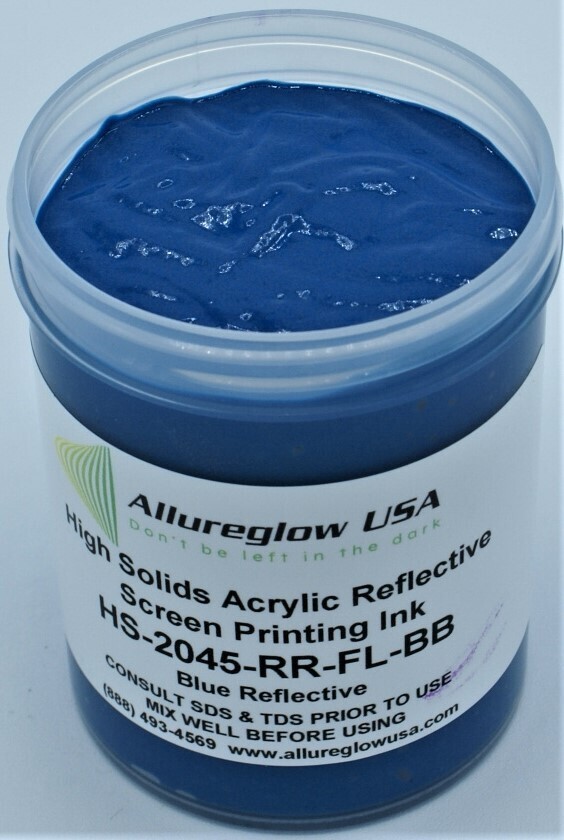 HS-2045-RR-FL-BB-GL   HIGH SOLIDS ACRYLIC BLUE REFLECTIVE SCREEN PRINTING INK GALLON