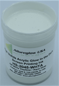 HS-2045-WHTA-FV   HIGH SOLIDS ACRYLIC WHITE DAYTIME AQUA GLOW IN THE DARK SCREEN PRINTING INK 5 GALLON