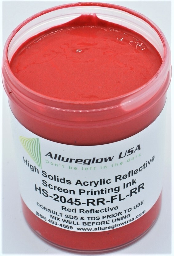 HS-2045-RR-FL-RR-QT   HIGH SOLIDS ACRYLIC RED REFLECTIVE SCREEN PRINTING INK QUART