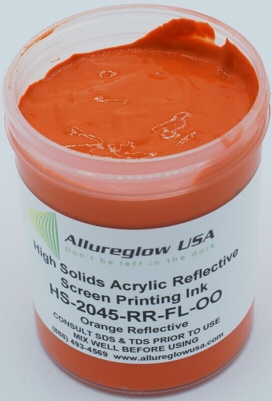HS-2045-RR-FL-OO-QT   HIGH SOLIDS ACRYLIC ORANGE REFLECTIVE SCREEN PRINTING INK QUART