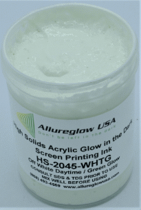 HS-2045-WHTG-FV   HIGH SOLIDS ACRYLIC WHITE DAYTIME GREEN GLOW IN THE DARK SCREEN PRINTING INK 5 GALLON