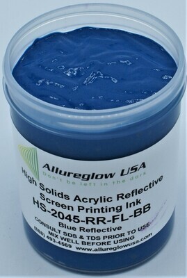 HS-2045-RR-FL-BB-QT   HIGH SOLIDS ACRYLIC BLUE REFLECTIVE SCREEN PRINTING INK QUART