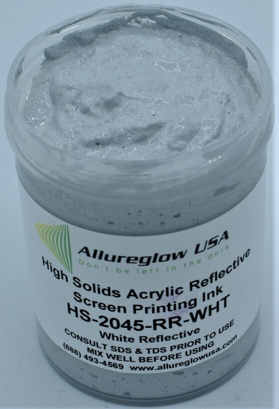 HS-2045-RR-WHT-QT   HIGH SOLIDS ACRYLIC WHITE REFLECTIVE SCREEN PRINTING INK QUART