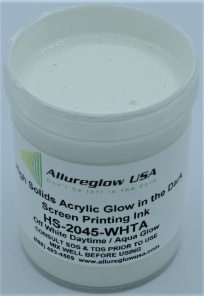 HS-2045-WHTA-GL   HIGH SOLIDS ACRYLIC WHITE DAYTIME AQUA GLOW IN THE DARK SCREEN PRINTING INK GALLON