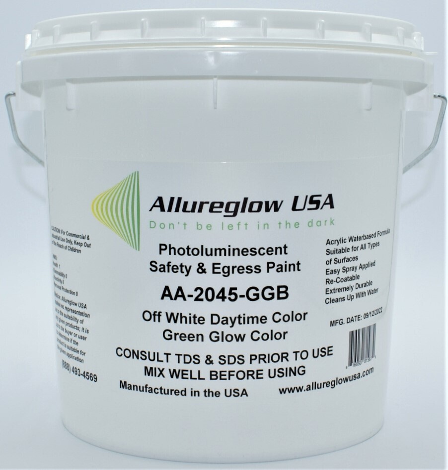 AA-2045-GGB-GL   GREEN GLOW PHOTOLUMINESCENT WATERBASED PAINT - GALLON