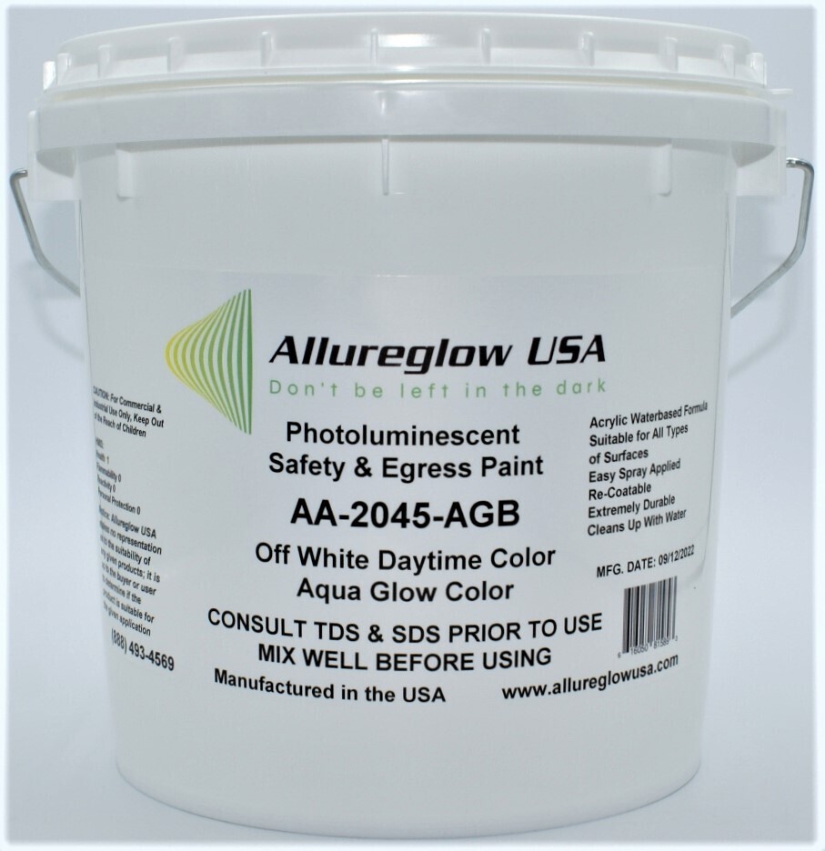 AA-2045-AGB-GL   AQUA GLOW PHOTOLUMINESCENT WATERBASED PAINT  - GALLON