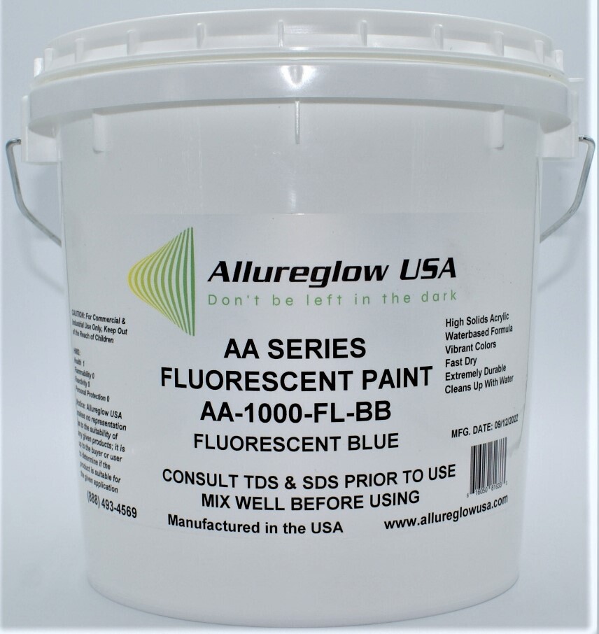 AA-1000-FL-BB-FV   BLUE FLUORESCENT WATERBASED PAINT  - FIVE GALLONS