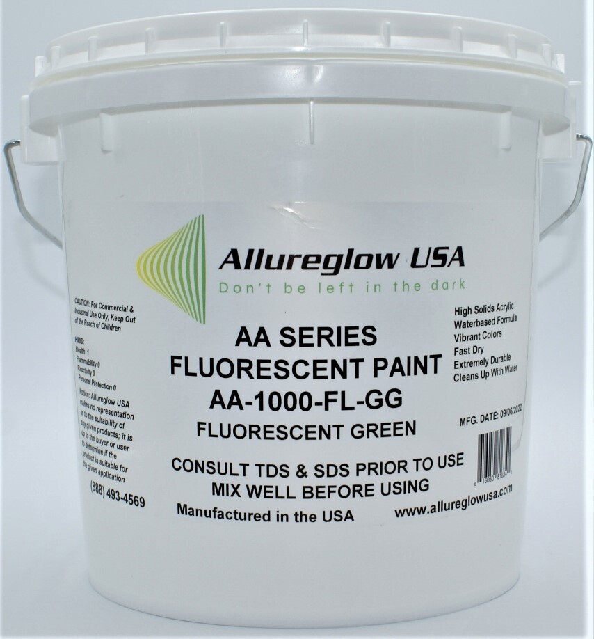 AA-1000-FL-GG-FV  GREEN FLUORESCENT WATERBASED PAINT  - FIVE GALLONS