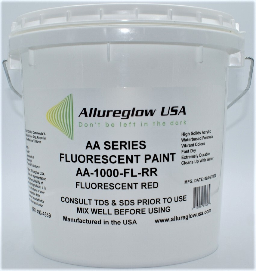 AA-1000-FL-RR-GL  RED FLUORESCENT WATERBASED PAINT  - ONE GALLON