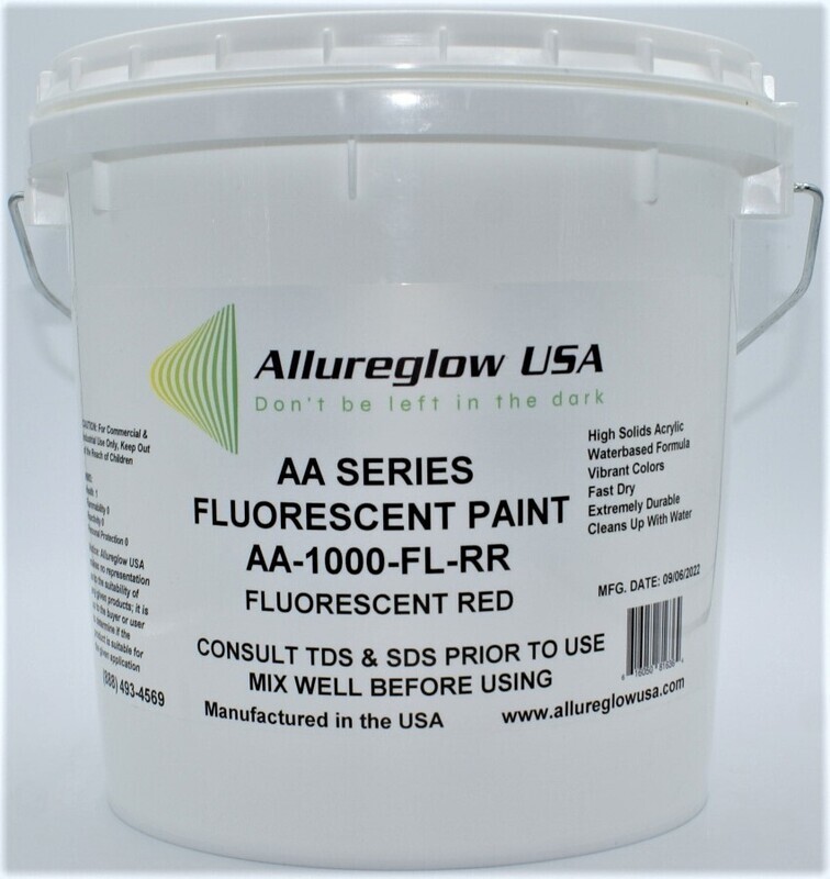 AA-1000-FL-RR-FV  RED FLUORESCENT WATERBASED PAINT  - FIVE GALLONS