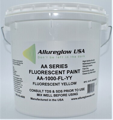 AA-1000-FL-YY-FV YELLOW FLUORESCENT WATERBASED PAINT - FIVE GALLONS