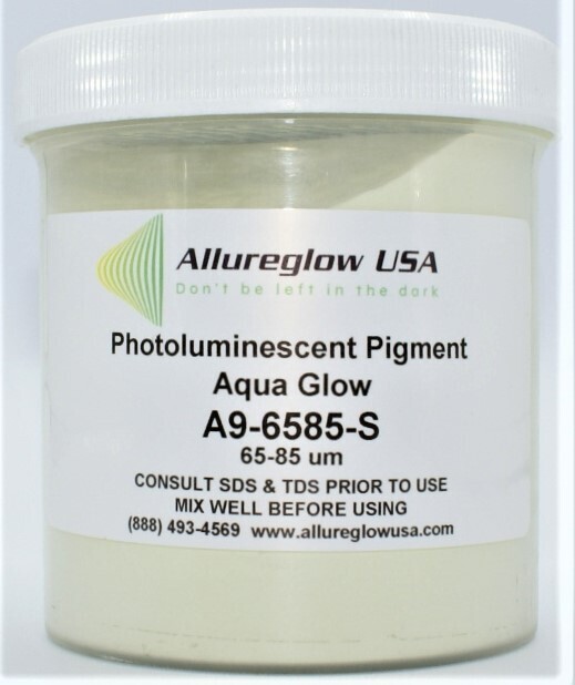 A9-6585-S   AQUA GLOW IN THE DARK PIGMENTS (NON-WATERBASED) 55-75 MICRON