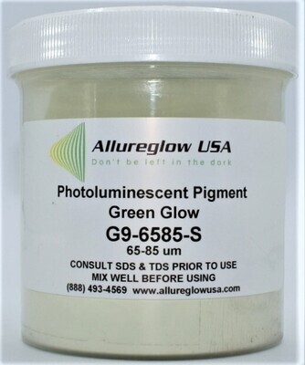 G9-6585-S   GREEN GLOW IN THE DARK PIGMENT (NON-WATERBASED) 65-85 MICRON