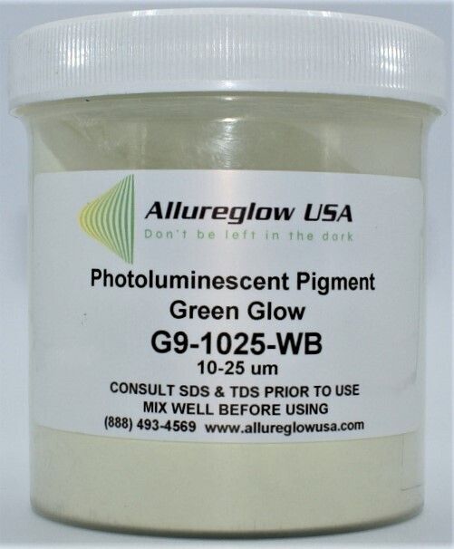 G9-1025-WB   GREEN GLOW IN THE DARK WATERBASED PIGMENT 10-25 MICRON