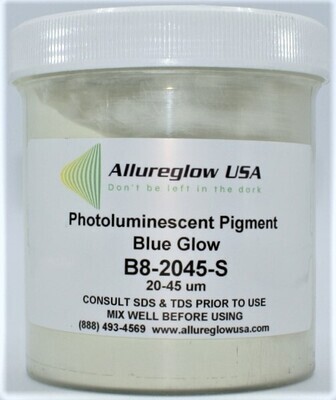 B8-2045-S BLUE GLOW IN THE DARK PIGMENT (NON-WATERBASED) 20-45 MICRON
