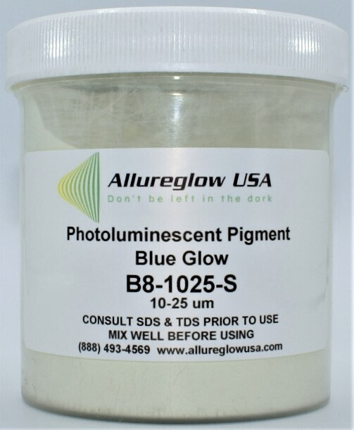 B8-1025-S  10-25 MICRON BLUE GLOW IN THE DARK PIGMENT (NON-WATERBASED)