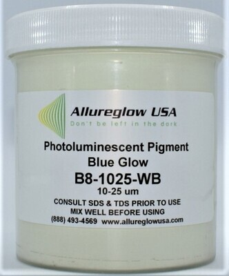B8-1025-WB  10-25 MICRON BLUE GLOW IN THE DARK PIGMENT (NON-WATERBASED)