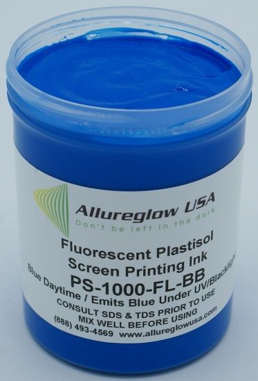 PS-1000-FL-BB-QT PLASTISOL FLUORESCENT BLUE SCREEN PRINTING INK - QUART