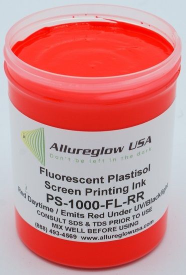 PS-1000-FL-RR-GL PLASTISOL FLUORESCENT RED SCREEN PRINTING INK - GALLON PS-1000-FL-RR-GL PLASTISOL FLUORESCENT RED SCREEN PRINTING INK - GALLON