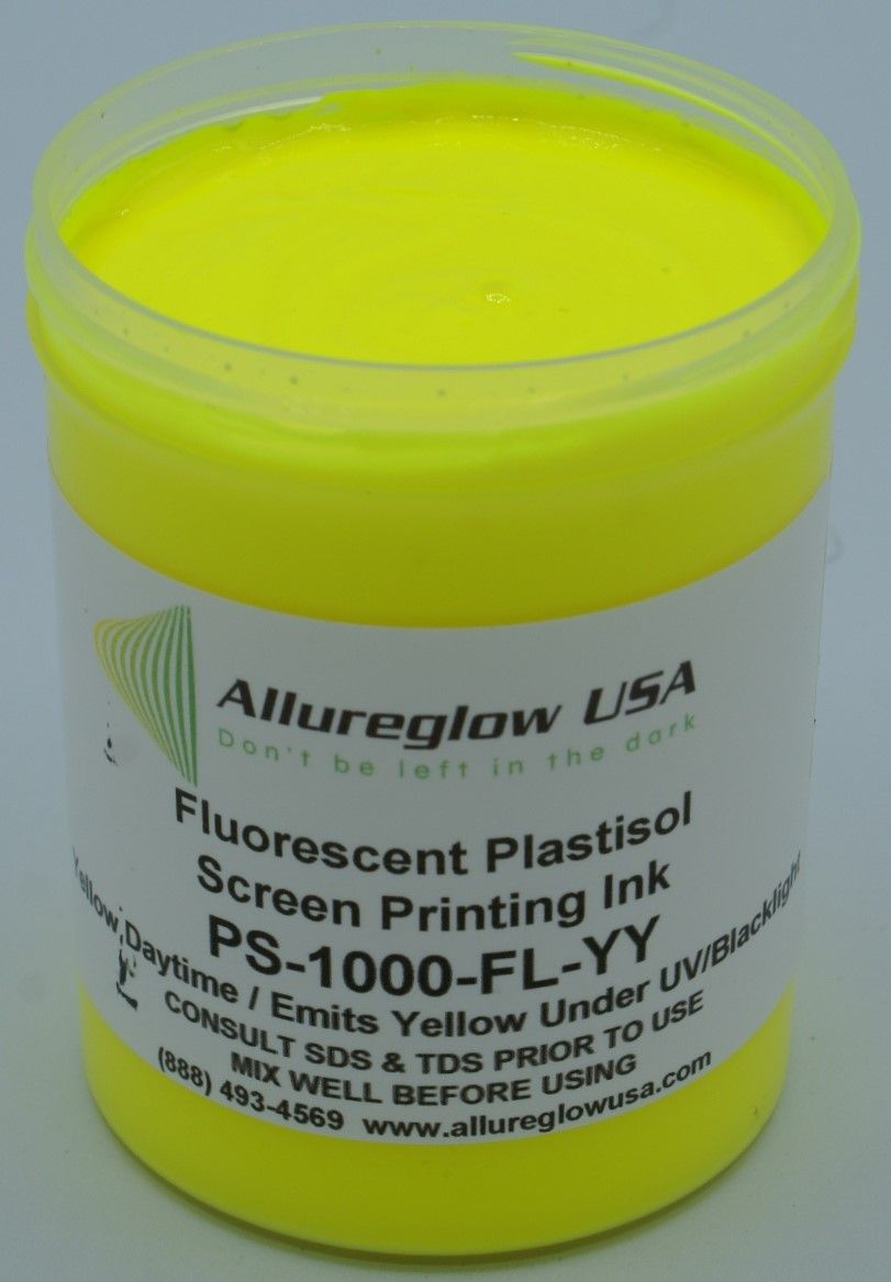 PS-1000-FL-YY-QT PLASTISOL FLUORESCENT YELLOW SCREEN PRINTING INK - QUART