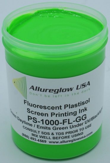 PS-1000-FL-GG-GL PLASTISOL FLUORESCENT GREEN SCREEN PRINTING INK - GALLON PS-1000-FL-GG-GL PLASTISOL FLUORESCENT GREEN SCREEN PRINTING INK - GALLON